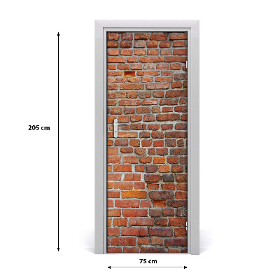 Papel de parede em porta Parede de tijolos