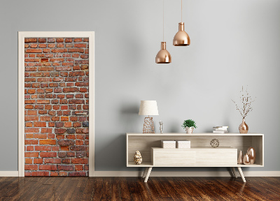 Papel de parede em porta Parede de tijolos