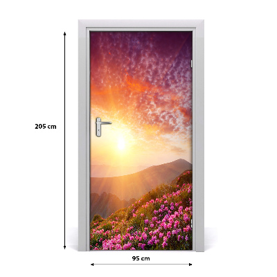 Papel de parede em porta Primavera nas montanhas