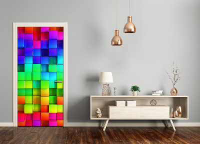 Autocolante para porta Caixas coloridas