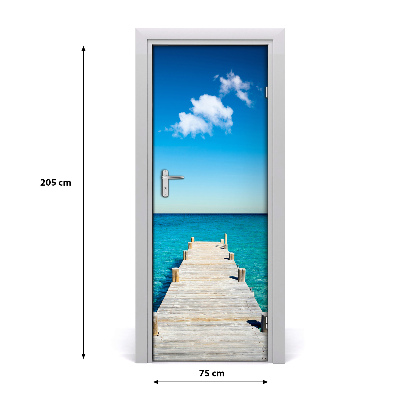 Adesivo em porta Cais de madeira