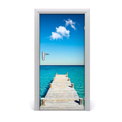 Adesivo em porta Cais de madeira