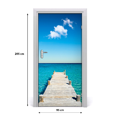 Adesivo em porta Cais de madeira