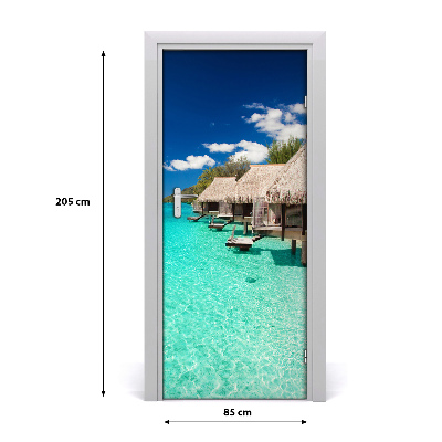 Papel de parede em porta Ilha tropical