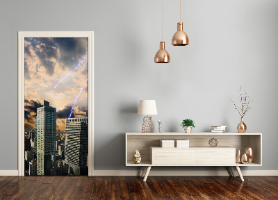 Papel de parede em porta Tempestade sobre Varsóvia