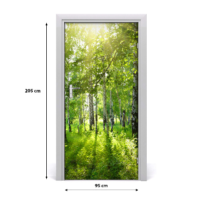 Adesivo em porta Floresta de bétulas