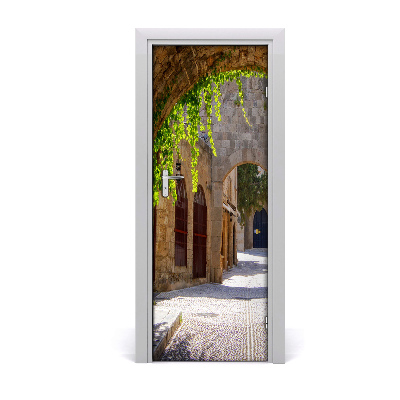 Papel de parede em porta Ruas encantadoras