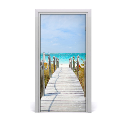 Adesivo em porta Caminho para a praia