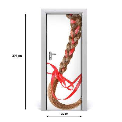 Adesivo em porta trança caseira