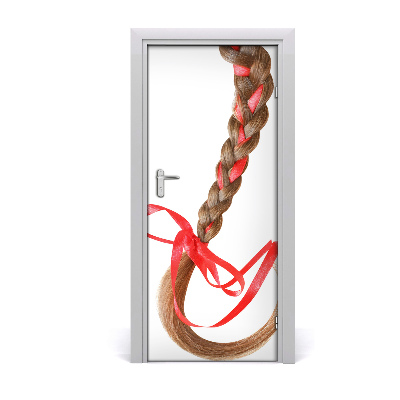 Adesivo em porta trança caseira