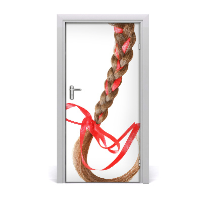 Adesivo em porta trança caseira