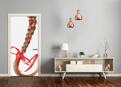 Adesivo em porta trança caseira