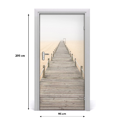 Papel de parede em porta Caminho da praia