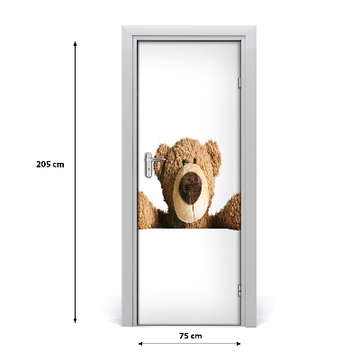 Papel de parede em porta Urso de pelúcia