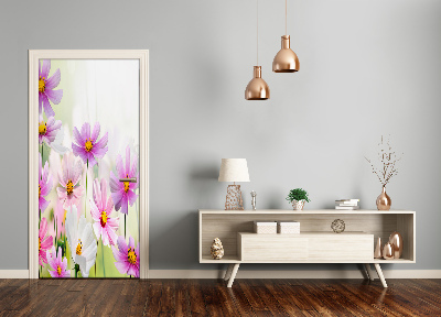 Papel de parede em porta Flores silvestres