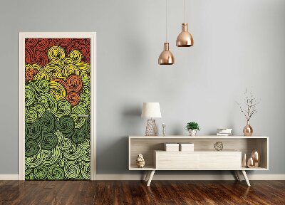 Papel de parede em porta Ondas coloridas