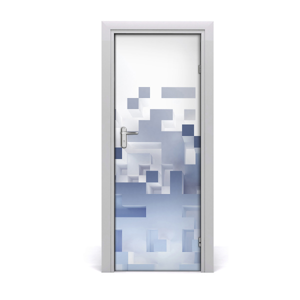 Adesivo em porta Abstração de cubo