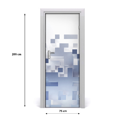 Adesivo em porta Abstração de cubo