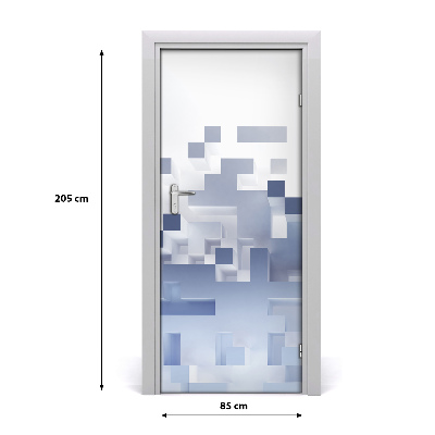 Adesivo em porta Abstração de cubo