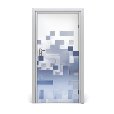 Adesivo em porta Abstração de cubo