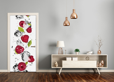 Adesivo em porta Framboesa e água