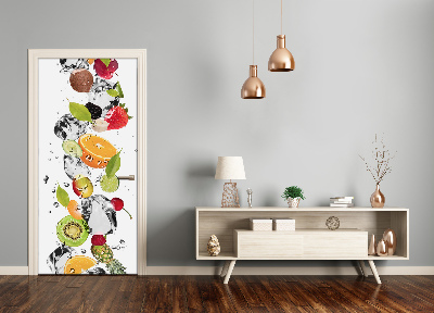 Autocolante para porta Fruta e água