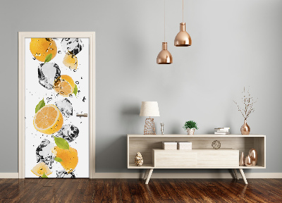 Papel de parede em porta Limões e água