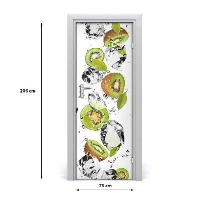 Papel de parede em porta Kiwi e água