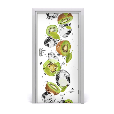 Papel de parede em porta Kiwi e água