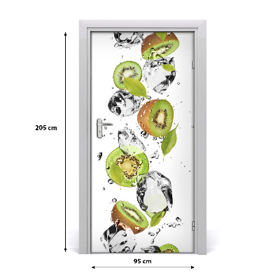 Papel de parede em porta Kiwi e água
