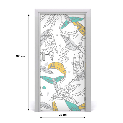 Adesivo em porta Folhas coloridas