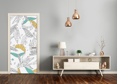 Adesivo em porta Folhas coloridas