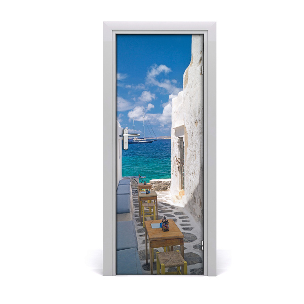 Adesivo em porta ruas gregas