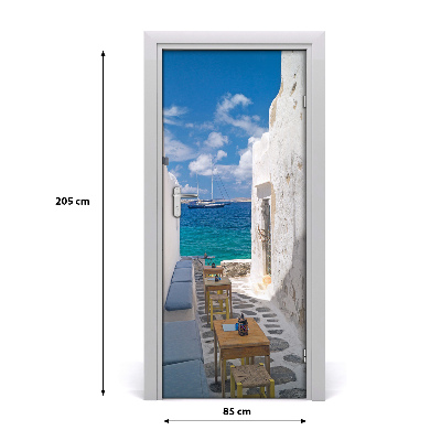 Adesivo em porta ruas gregas