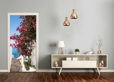 Papel de parede em porta ruas gregas