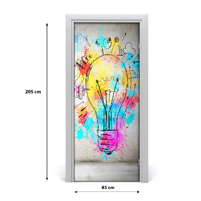Adesivo em porta Lâmpada colorida