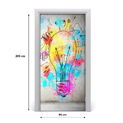 Adesivo em porta Lâmpada colorida
