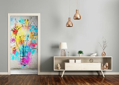 Adesivo em porta Lâmpada colorida