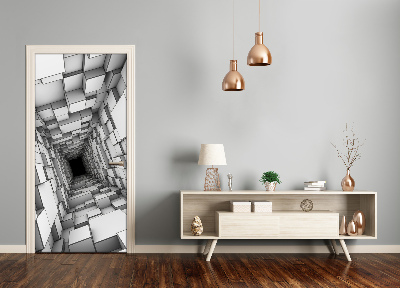 Papel de parede em porta Túnel de cubos