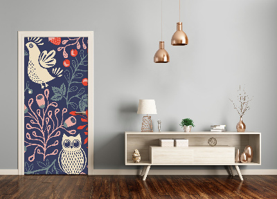 Papel de parede em porta Galo coruja