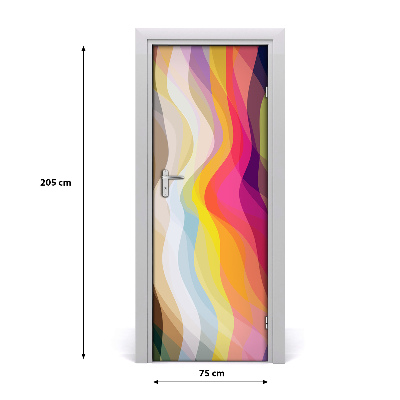 Adesivo em porta Ondas abstratas