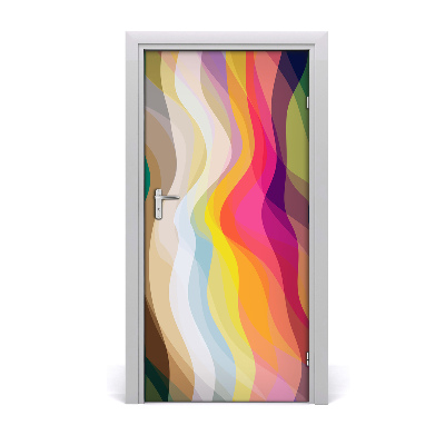 Adesivo em porta Ondas abstratas