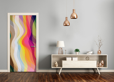 Adesivo em porta Ondas abstratas