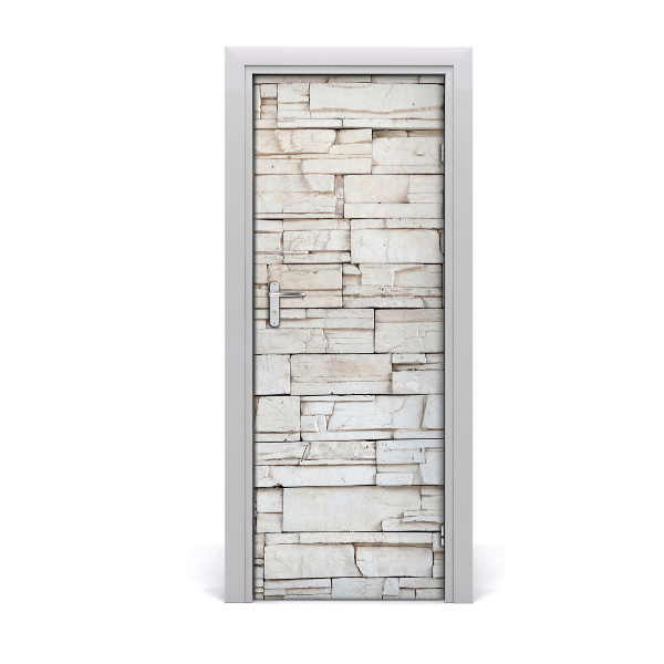 Papel de parede em porta Muro de pedra