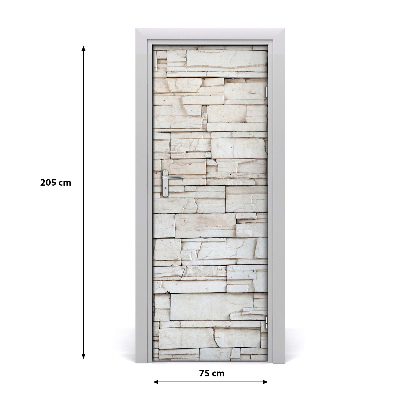 Papel de parede em porta Muro de pedra