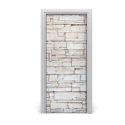 Papel de parede em porta Muro de pedra