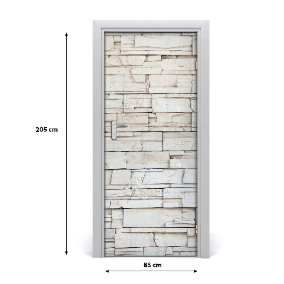 Papel de parede em porta Muro de pedra