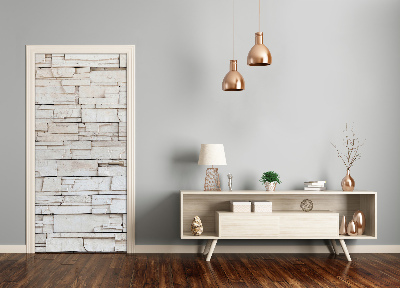 Papel de parede em porta Muro de pedra