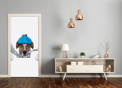 Papel de parede em porta Cachorro doente