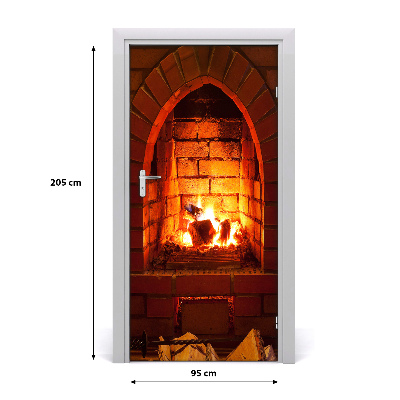 Autocolante para porta Fogo na lareira